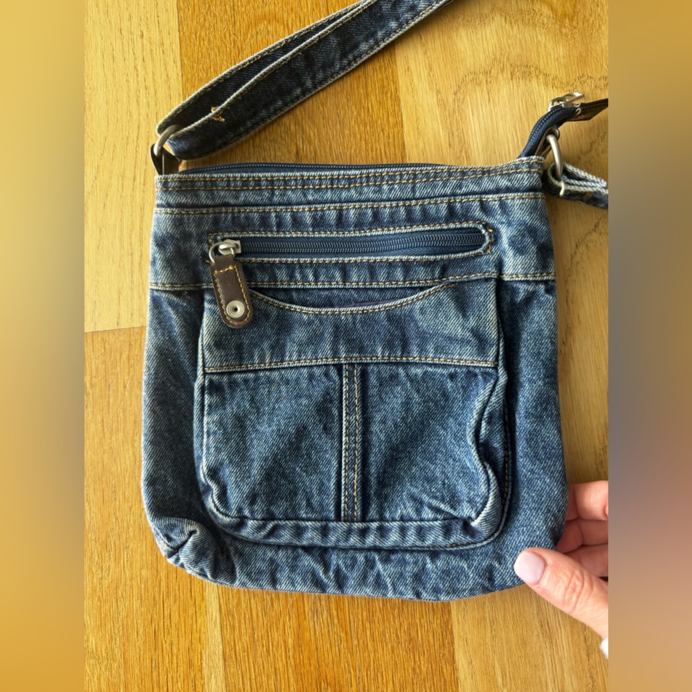 Denim Blue Jean Crossbody Bag Purse - Picture 3 of 8
